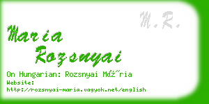 maria rozsnyai business card